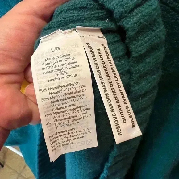 J Crew Wool Alpaca Blend Sweater Green Size Large - Picture 5 of 5